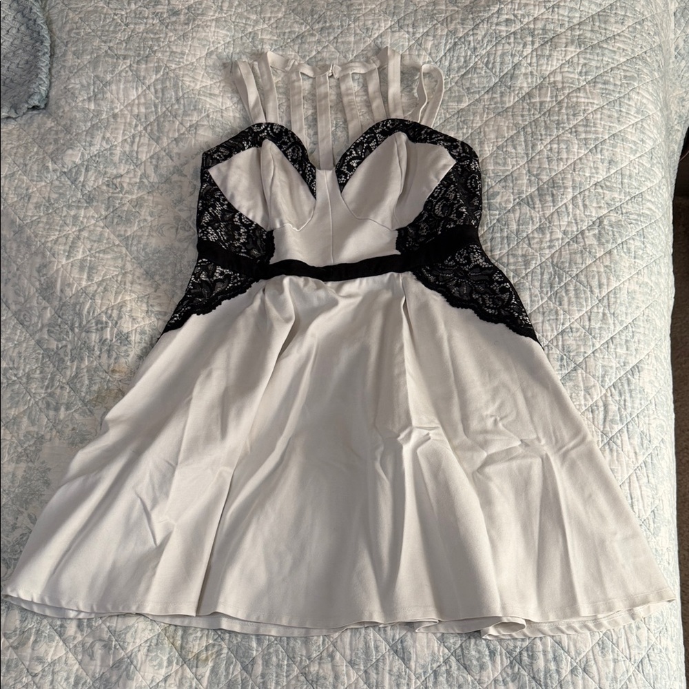 Torrid Black and White Lace Dress